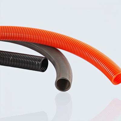 Orange Black Dark Grey Plastic Nylon Flexible Corrugated Electrical Cable Split Conduit